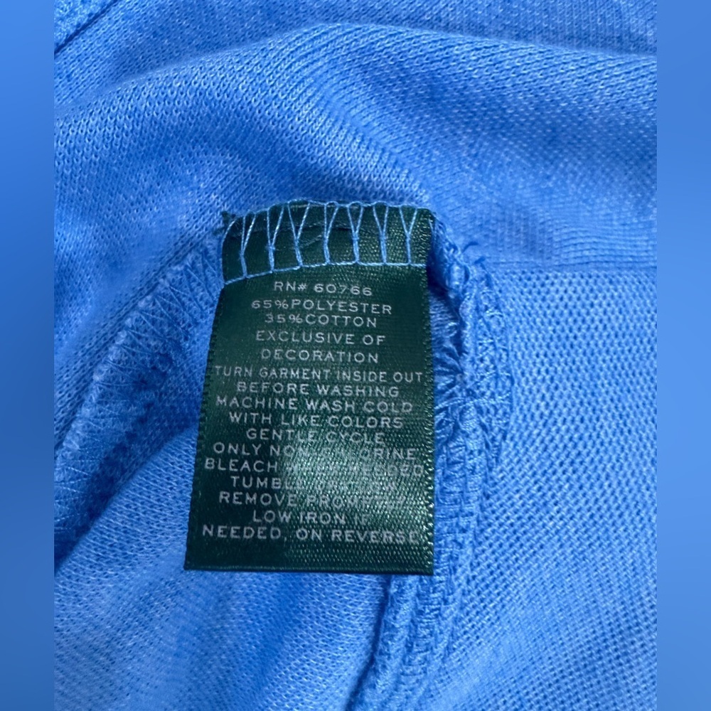 Lauren Ralph Lauren Hoodie Women's Blue Full Zip  Monogram Drawstring Size L - Picture 5 of 7